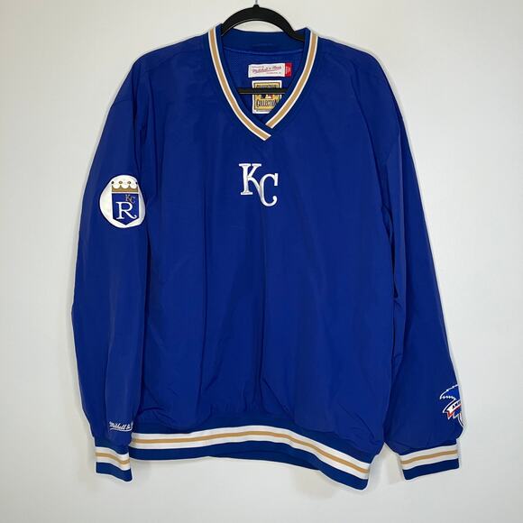 MITCHELL & NESS Men's MLB Classic Nylon Pullover Logo Kansas City Royals Medium - Picture 2 of 4